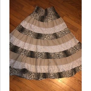 Lapis Cheetah layered Modest Skirt